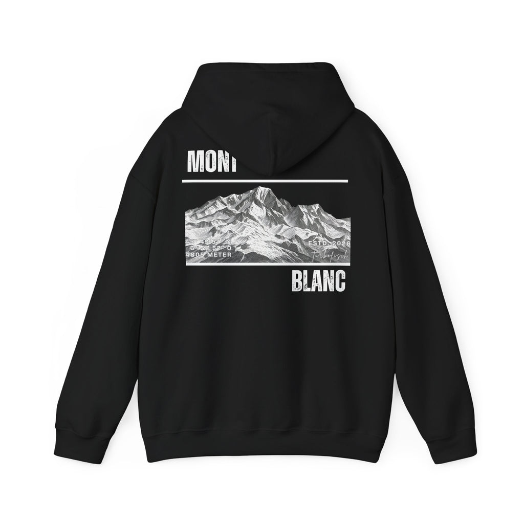 Mont Blanc Mountain Hoodie — Vintage Alpine Graphic Pullover
