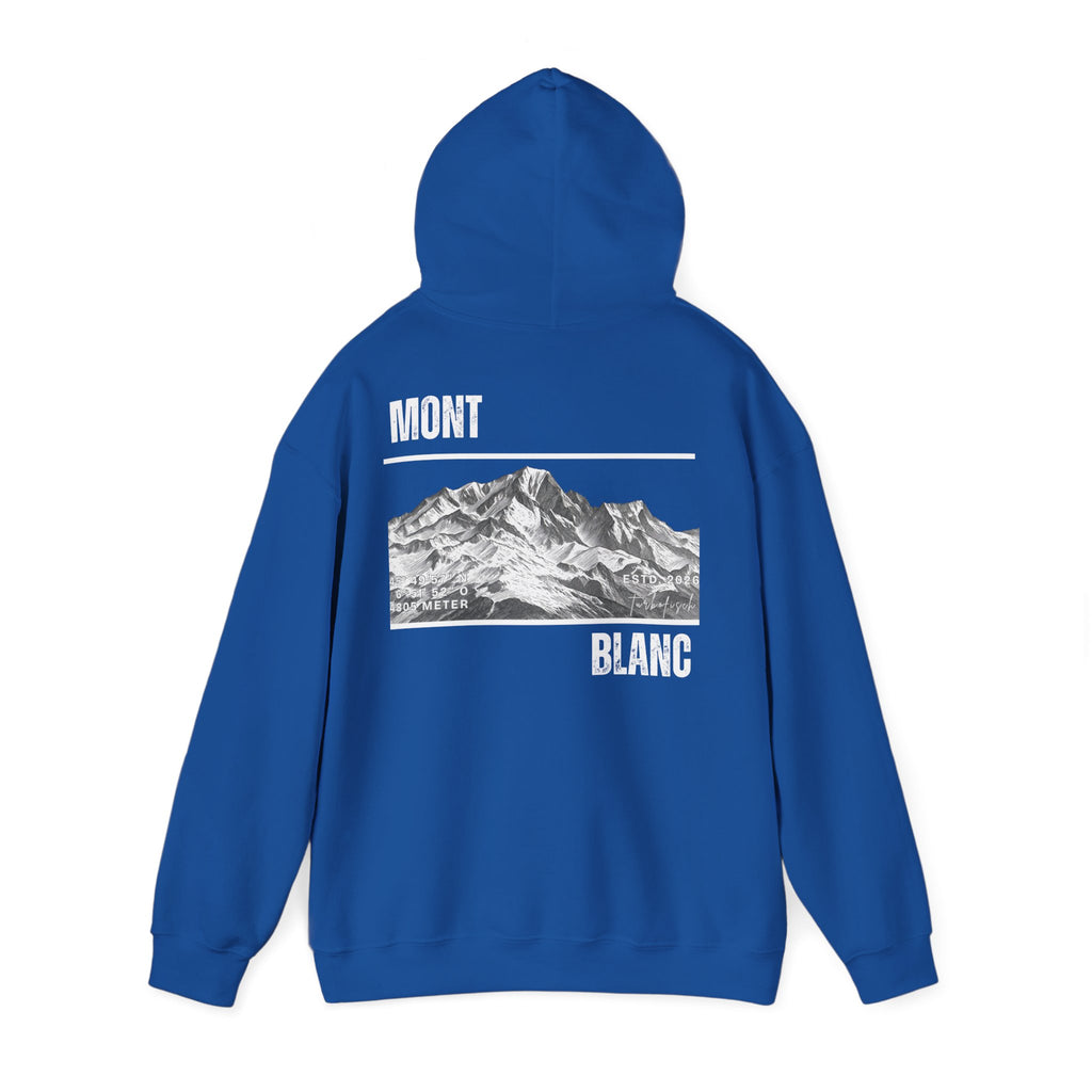 Mont Blanc Mountain Hoodie — Vintage Alpine Graphic Pullover