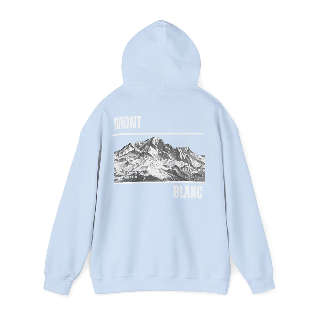 Mont Blanc Mountain Hoodie — Vintage Alpine Graphic Pullover