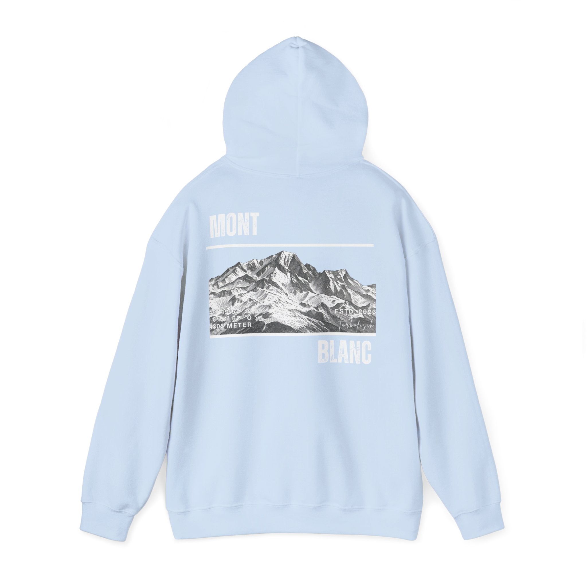 Mont Blanc Mountain Hoodie — Vintage Alpine Graphic Pullover