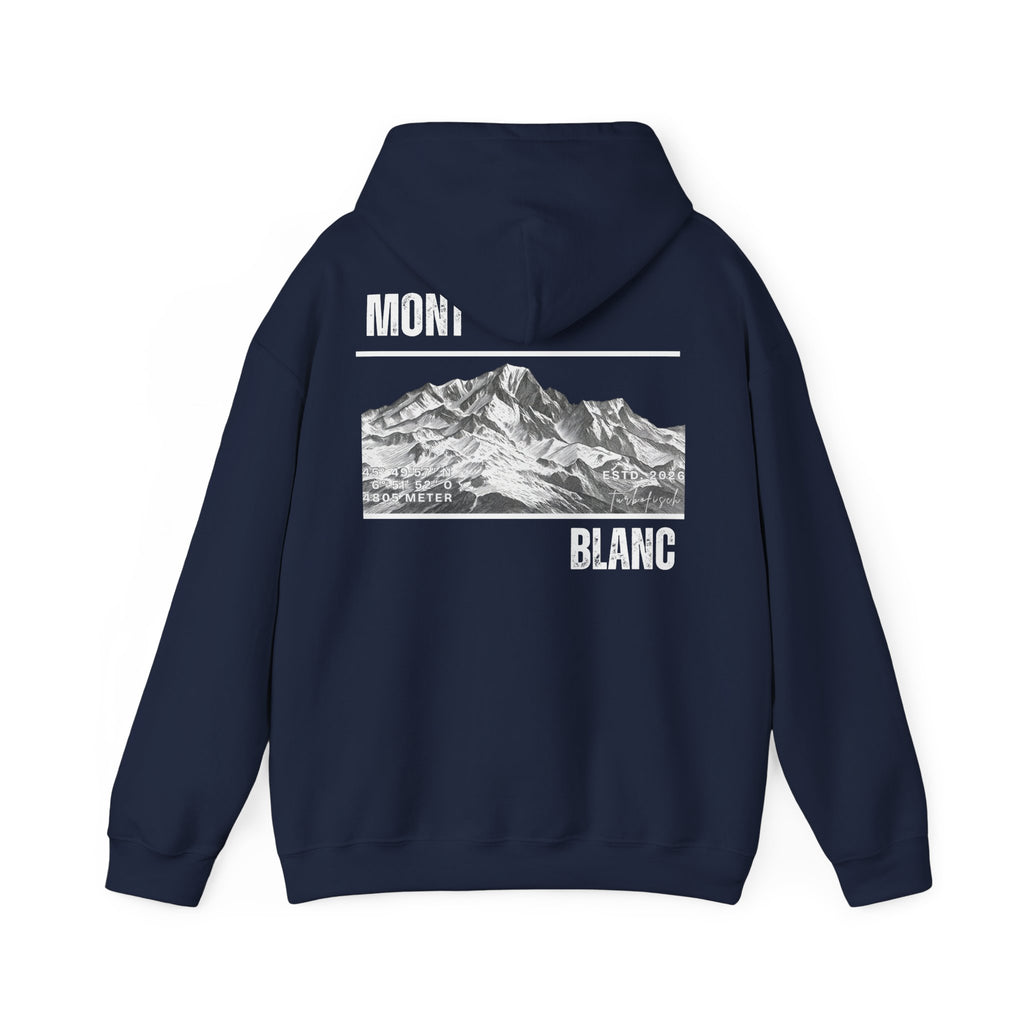 Mont Blanc Mountain Hoodie — Vintage Alpine Graphic Pullover