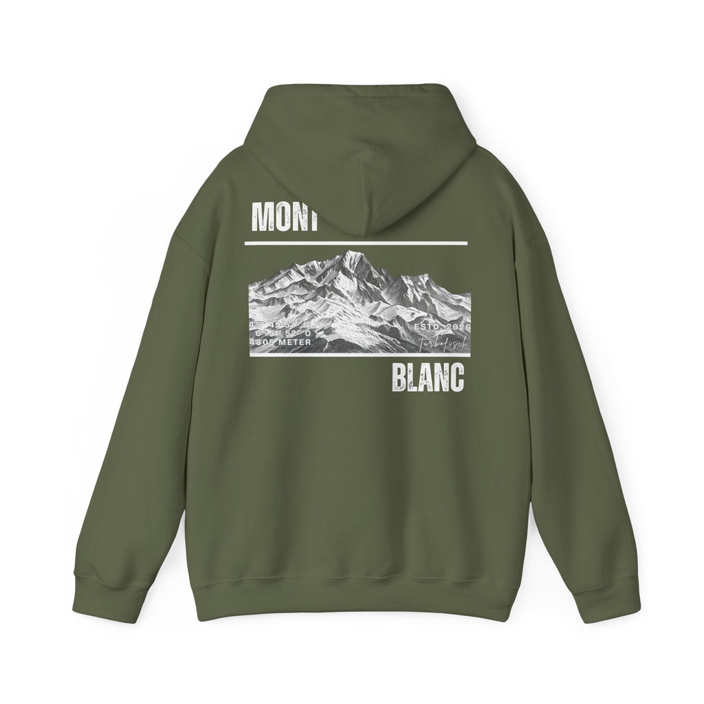Mont Blanc Mountain Hoodie — Vintage Alpine Graphic Pullover