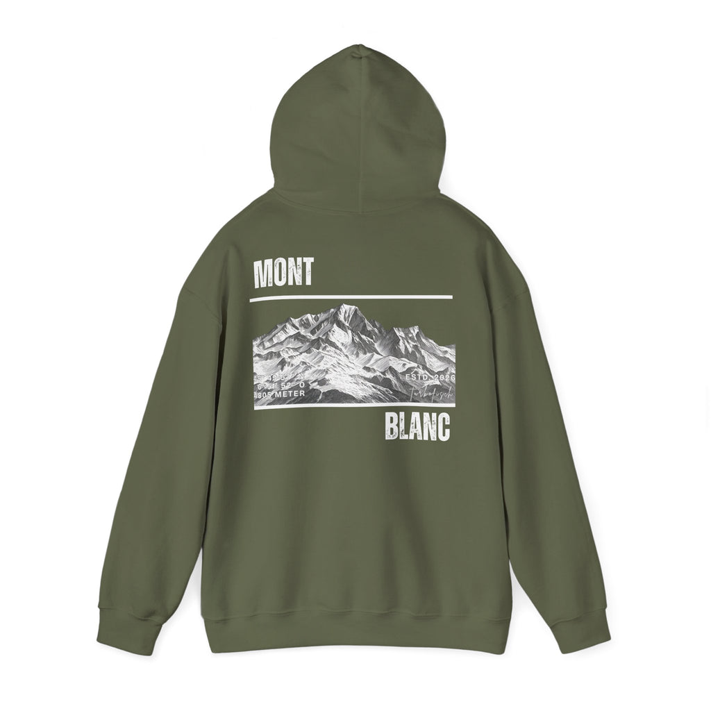 Mont Blanc Mountain Hoodie — Vintage Alpine Graphic Pullover